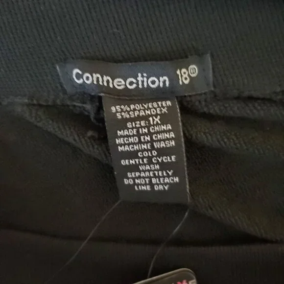 Connection 18 Women's Black Fleece Seamless Leggings Size 1X - Picture 4 of 7